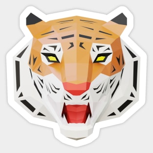 Low poly Tiger Head in full face (art2) Sticker